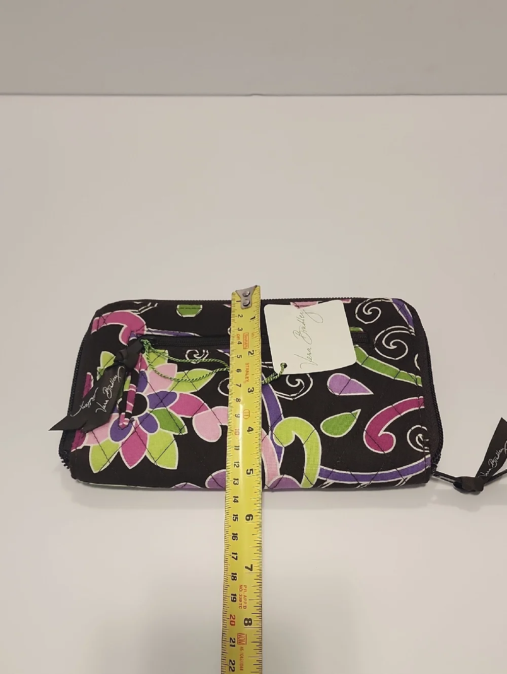 Vera Bradley Quilted Floral Zip Wallet  Pink & Purple Flowers - Picture 6 of 6